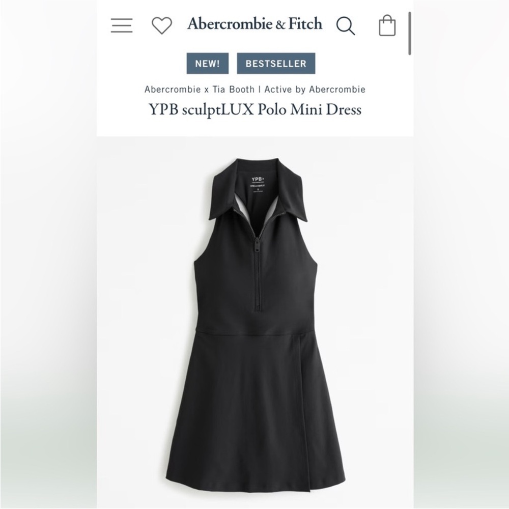Abercrombie & Fitch Black SculptLUX Polo Mini Dress